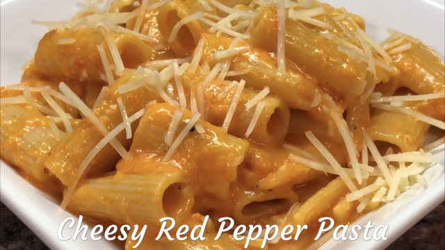 Cheesy Roasted Red Pepper Pasta Recipe